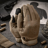 TAMREX Precise Tactical Gloves PU Leather Flexible Spandex Touchscreen Olive