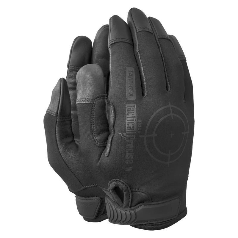 TAMREX Tactical Precise Gloves Sheep Leather Palm Flexible 4 - Way Stretch Black - GoMilitar