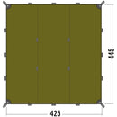 Olive green Tatonka waterproof lightweight outdoor tent shelter rain cover with reinforced corners and attachment loops