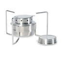 Compact stainless steel Tatonka multifuel spirit burner set with adjustable flame and pot stand for outdoor use