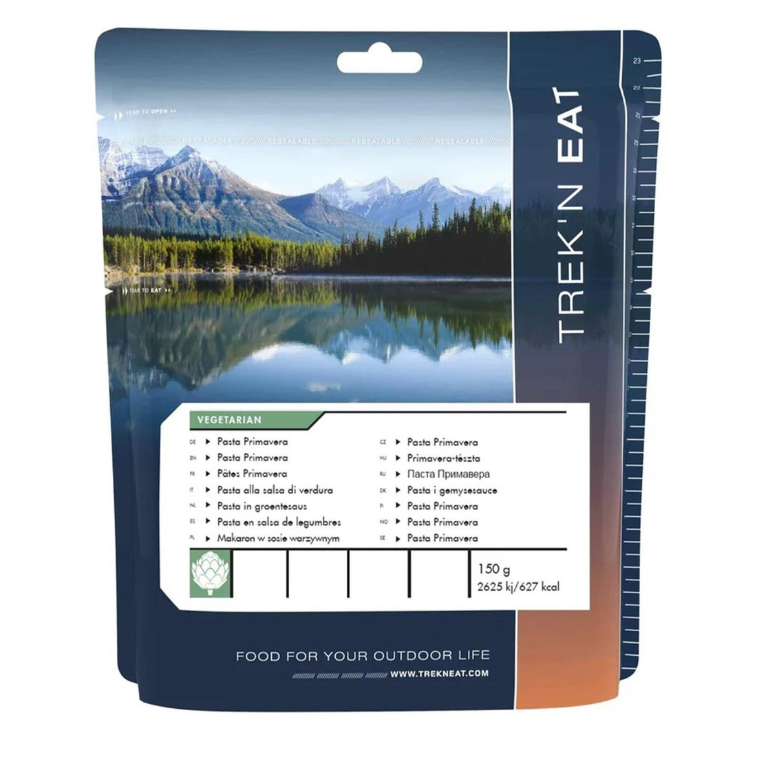 Trek'N Eat Vegetarian meal Pasta Primavera Dehydrated high calories camping food
