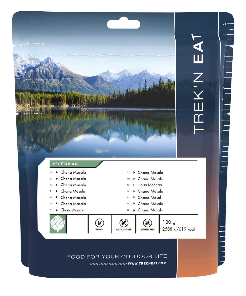 Trek'N'Eat Vegan Meal Chana Masala Freeze Dried Outdoor Food Hiking 180g