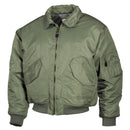 U.S. Army style bomber flight jacket air forces crew olive cold weather uniform - GoMilitar