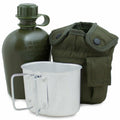 U.S. Army style canteen M1 water bottle with cover cup & alice clips US military