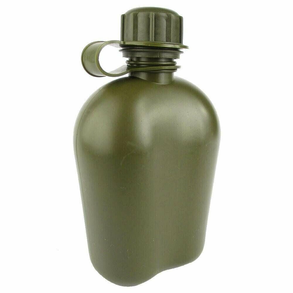 U.S. Army style canteen M1 water bottle with cover cup & alice clips US military