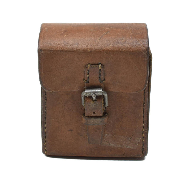 Original Swedish hard leather belt pouch magazine bag vintage